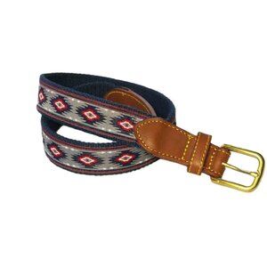 Simply Southern Leather Fabric and Canvas Belt Multicolor Men's Size 32